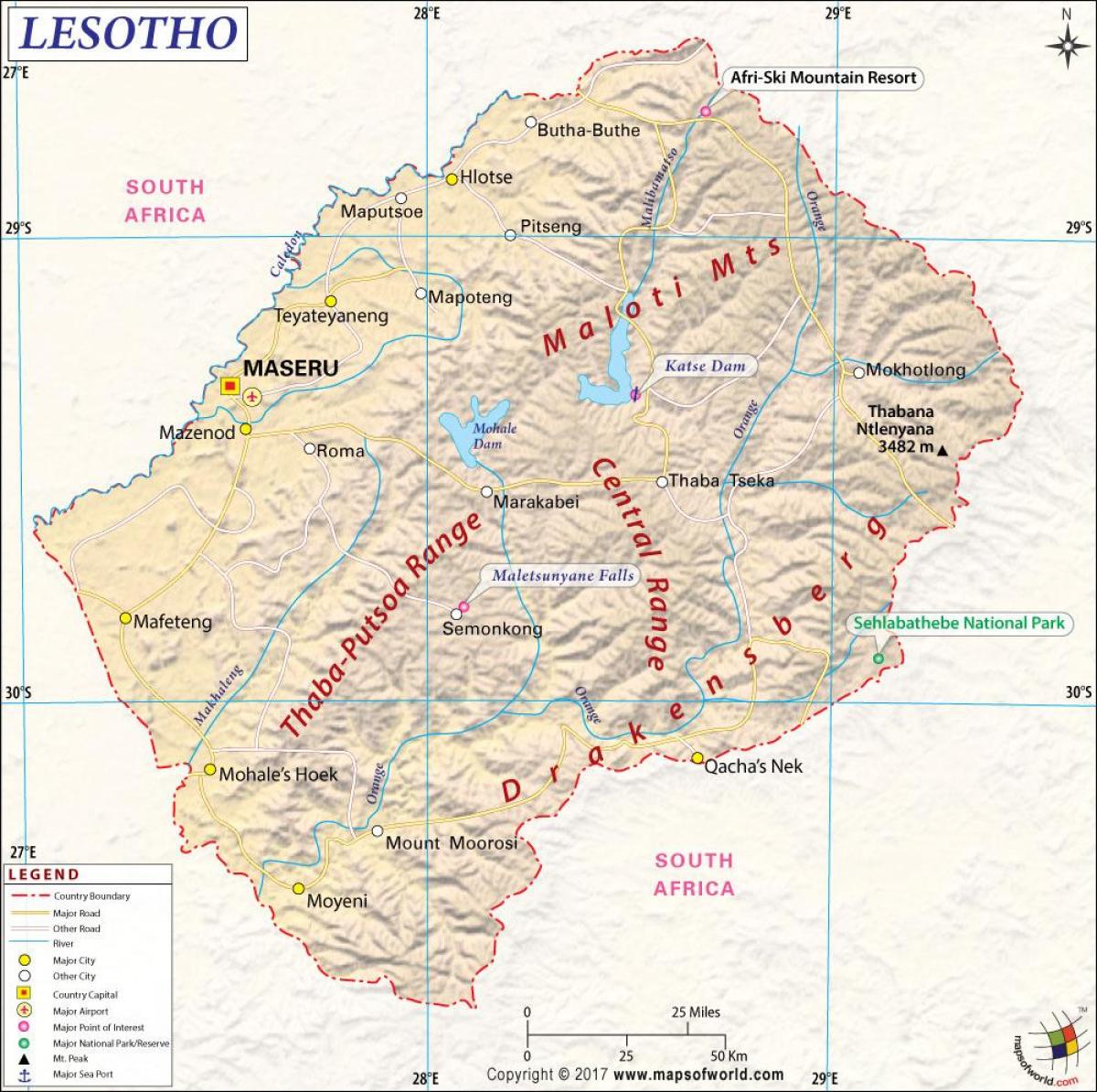 Lesotho kort billeder