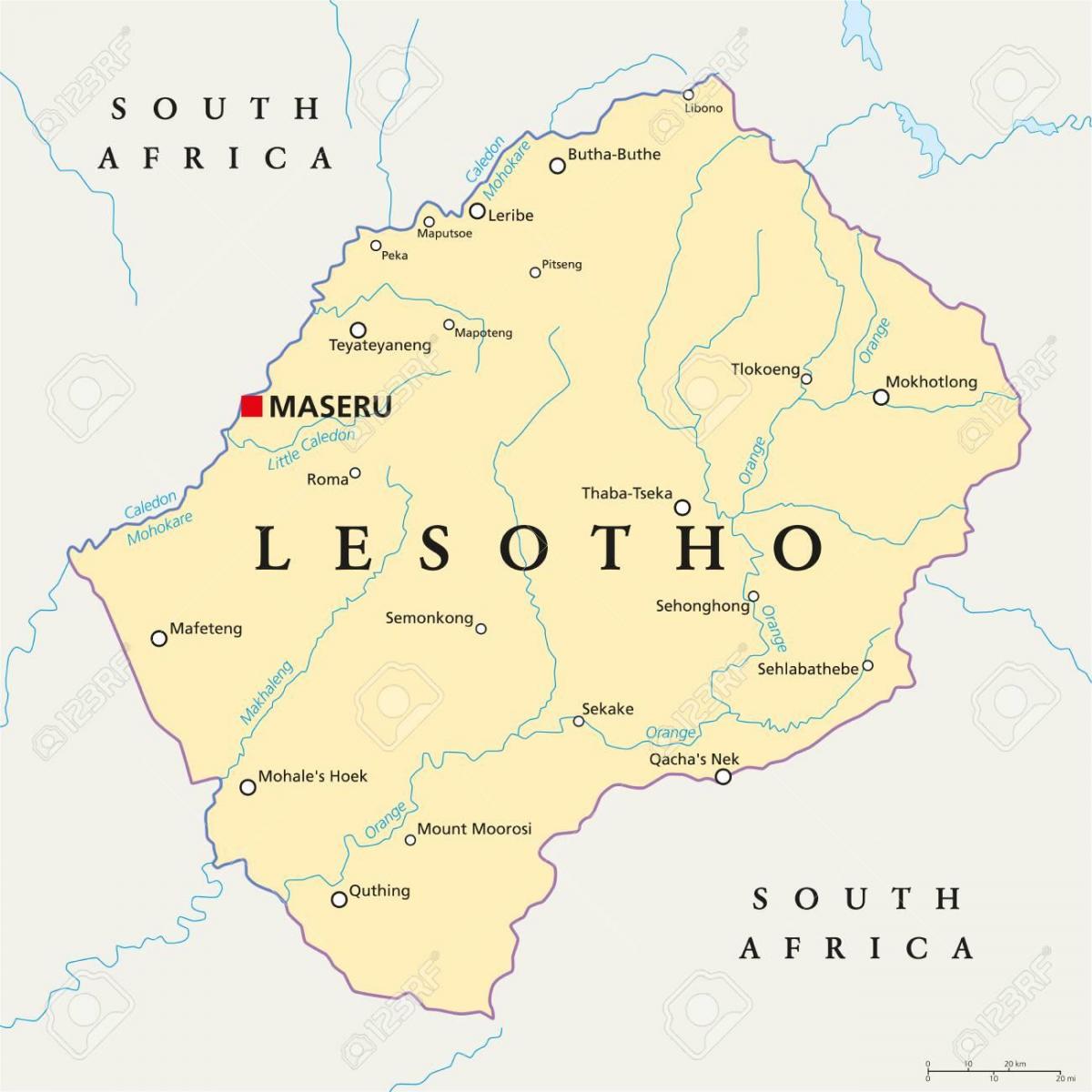 kort over maseru Lesotho