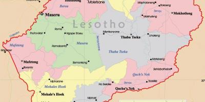 Kort over Lesotho